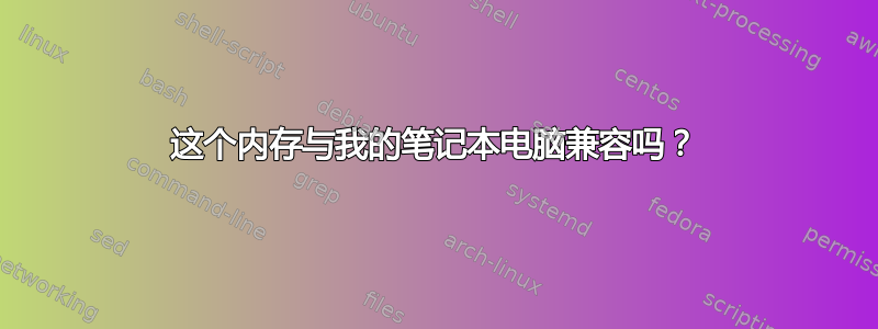 这个内存与我的笔记本电脑兼容吗？