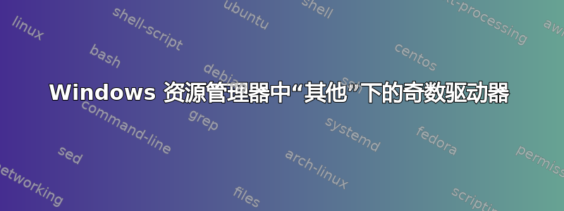 Windows 资源管理器中“其他”下的奇数驱动器