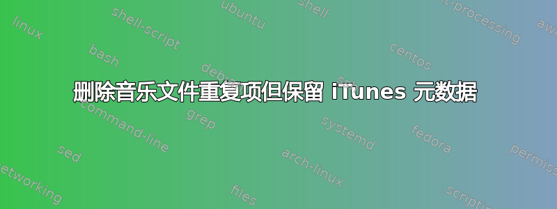 删除音乐文件重复项但保留 iTunes 元数据