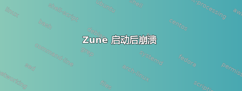 Zune 启动后崩溃