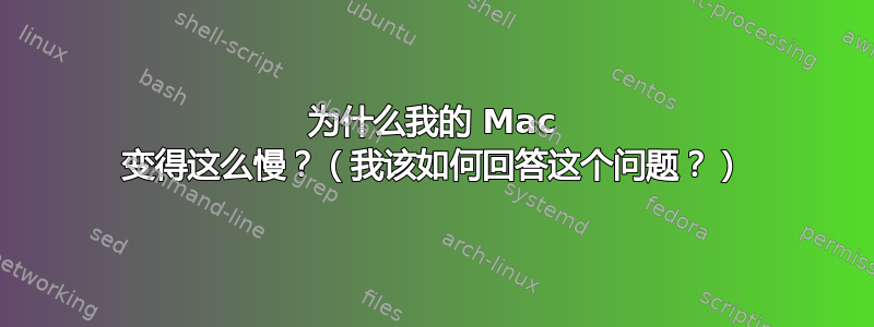 为什么我的 Mac 变得这么慢？（我该如何回答这个问题？）