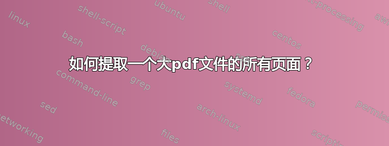 如何提取一个大pdf文件的所有页面？