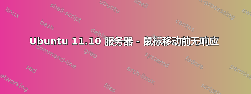 Ubuntu 11.10 服务器 - 鼠标移动前无响应