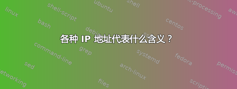 各种 IP 地址代表什么含义？