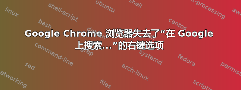 Google Chrome 浏览器失去了“在 Google 上搜索...”的右键选项