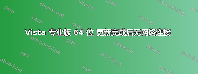 Vista 专业版 64 位 更新完成后无网络连接