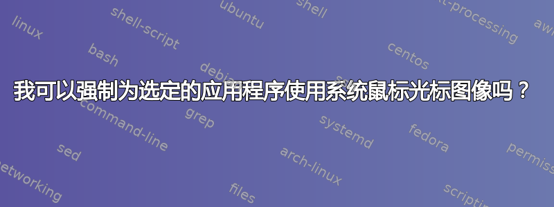 我可以强制为选定的应用程序使用系统鼠标光标图像吗？