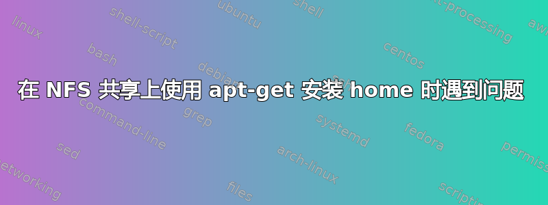 在 NFS 共享上使用 apt-get 安装 home 时遇到问题