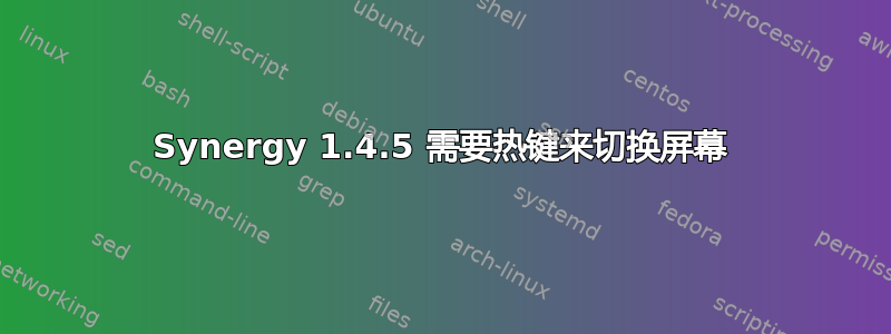 Synergy 1.4.5 需要热键来切换屏幕