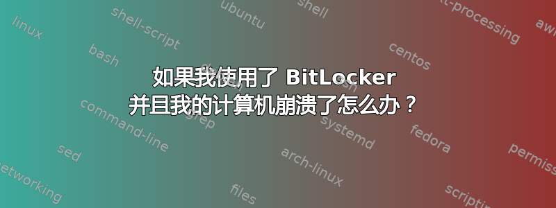 如果我使用了 BitLocker 并且我的计算机崩溃了怎么办？