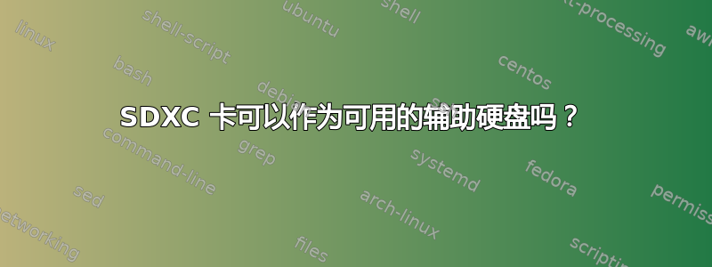 SDXC 卡可以作为可用的辅助硬盘吗？