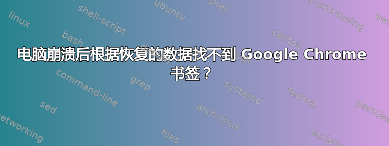 电脑崩溃后根据恢复的数据找不到 Google Chrome 书签？