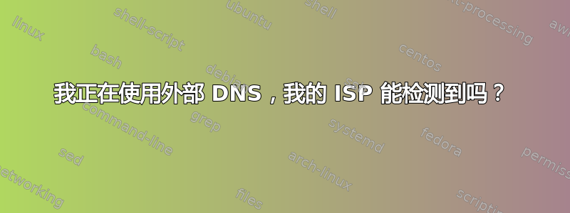 我正在使用外部 DNS，我的 ISP 能检测到吗？