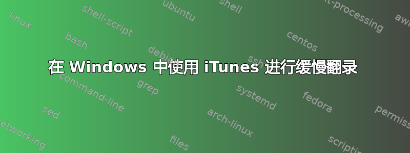 在 Windows 中使用 iTunes 进行缓慢翻录