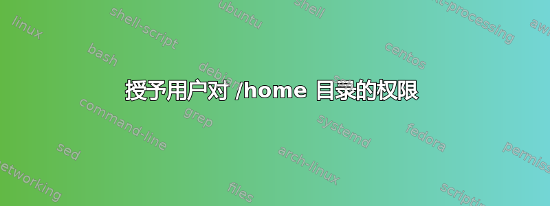 授予用户对 /home 目录的权限