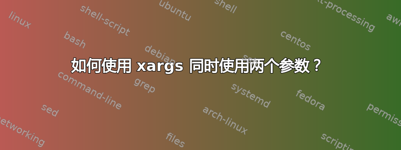 如何使用 xargs 同时使用两个参数？