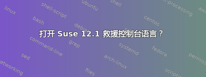 打开 Suse 12.1 救援控制台语言？