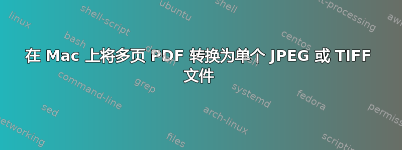 在 Mac 上将多页 PDF 转换为单个 JPEG 或 TIFF 文件