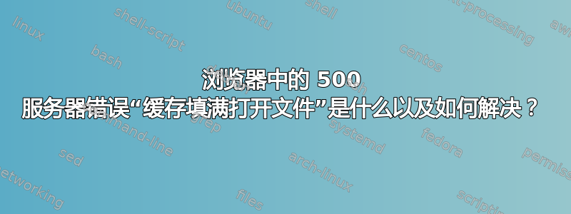 浏览器中的 500 服务器错误“缓存填满打开文件”是什么以及如何解决？