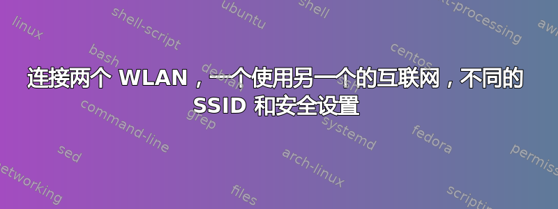 连接两个 WLAN，一个使用另一个的互联网，不同的 SSID 和安全设置