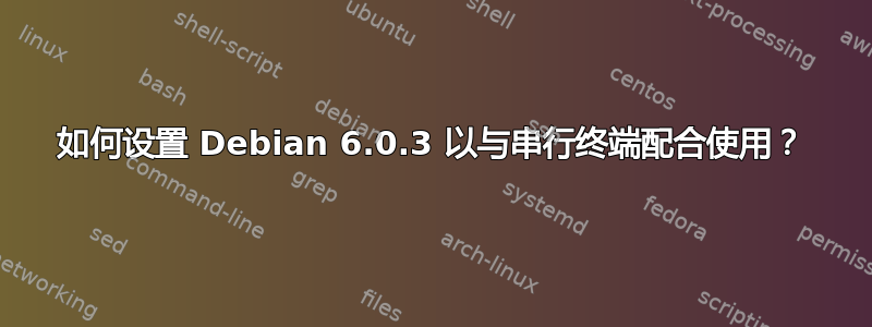 如何设置 Debian 6.0.3 以与串行终端配合使用？