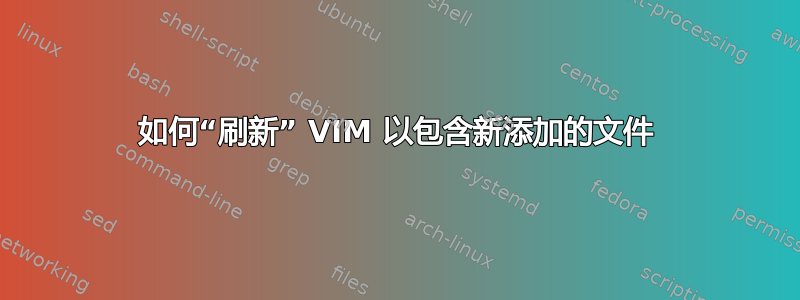 如何“刷新” VIM 以包含新添加的文件