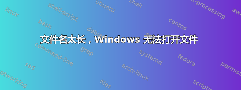 文件名太长，Windows 无法打开文件