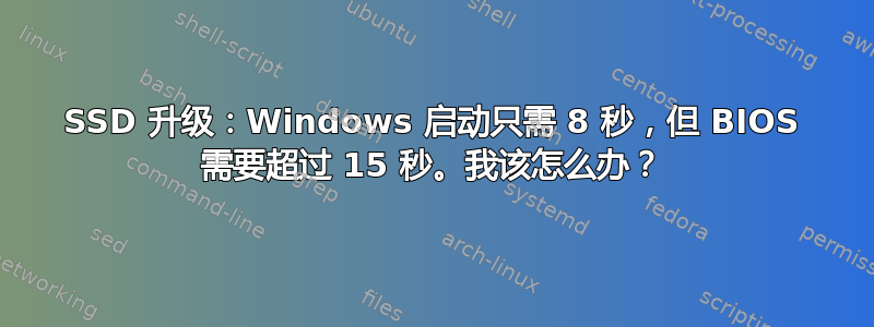 SSD 升级：Windows 启动只需 8 秒，但 BIOS 需要超过 15 秒。我该怎么办？