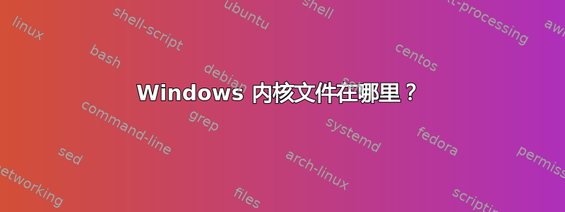 Windows 内核文件在哪里？