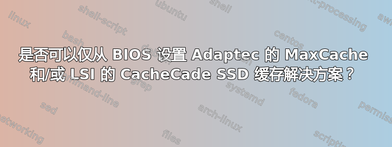 是否可以仅从 BIOS 设置 Adaptec 的 MaxCache 和/或 LSI 的 CacheCade SSD 缓存解决方案？