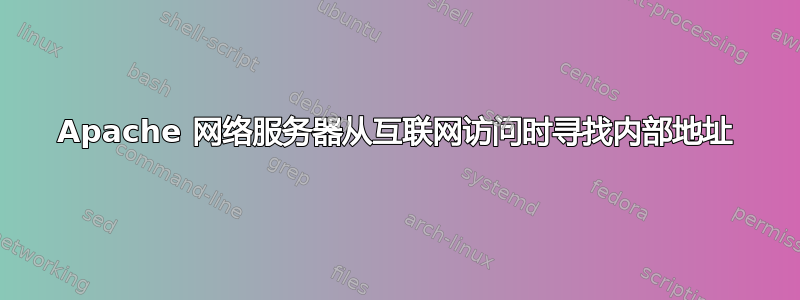 Apache 网络服务器从互联网访问时寻找内部地址