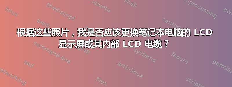 根据这些照片，我是否应该更换笔记本电脑的 LCD 显示屏或其内部 LCD 电缆？