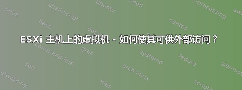 ESXi 主机上的虚拟机 - 如何使其可供外部访问？