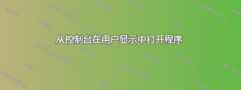 从控制台在用户显示中打开程序