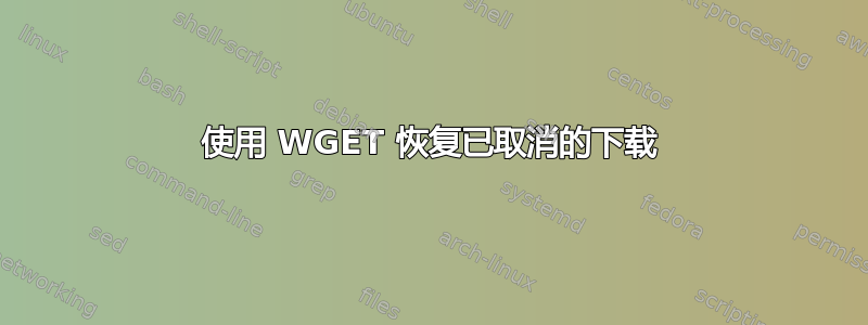 使用 WGET 恢复已取消的下载