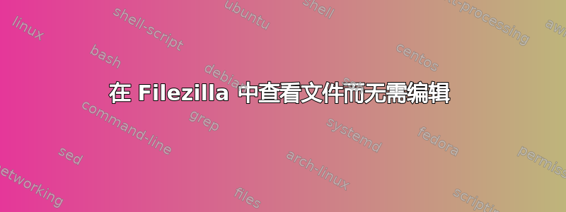 在 Filezilla 中查看文件而无需编辑