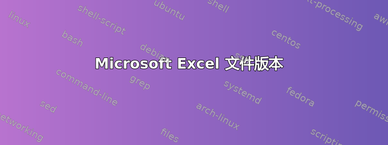 Microsoft Excel 文件版本 