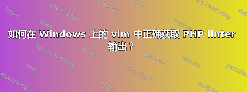 如何在 Windows 上的 vim 中正确获取 PHP linter 输出？