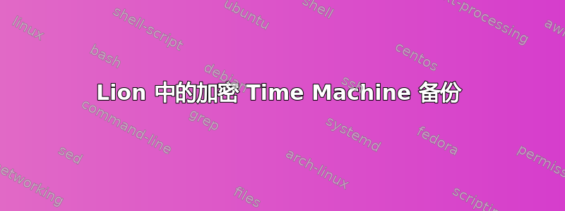 Lion 中的加密 Time Machine 备份