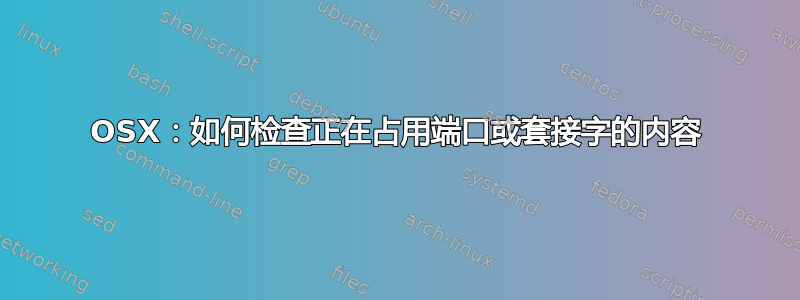 OSX：如何检查正在占用端口或套接字的内容