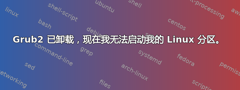 Grub2 已卸载，现在我无法启动我的 Linux 分区。