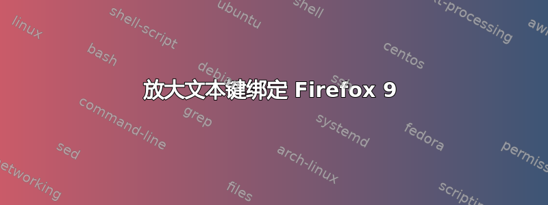 放大文本键绑定 Firefox 9