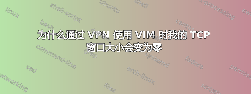 为什么通过 VPN 使用 VIM 时我的 TCP 窗口大小会变为零