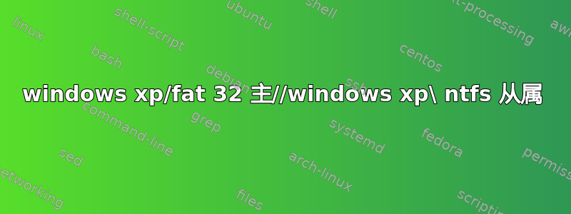 windows xp/fat 32 主//windows xp\ ntfs 从属