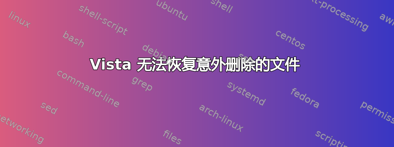 Vista 无法恢复意外删除的文件