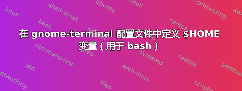 在 gnome-terminal 配置文件中定义 $HOME 变量（用于 bash）