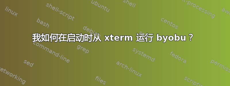 我如何在启动时从 xterm 运行 byobu？