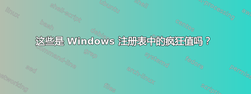 这些是 Windows 注册表中的疯狂值吗？