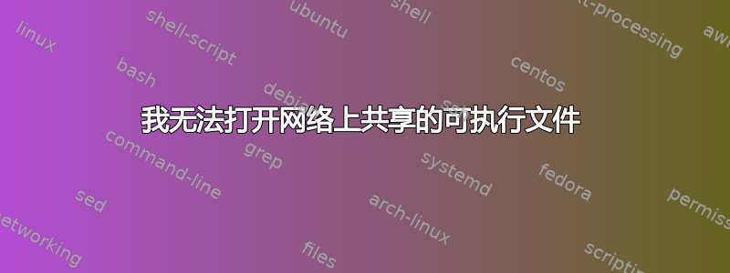 我无法打开网络上共享的可执行文件