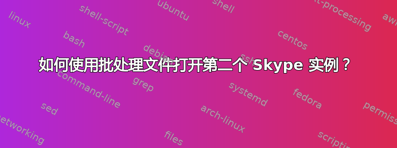 如何使用批处理文件打开第二个 Skype 实例？